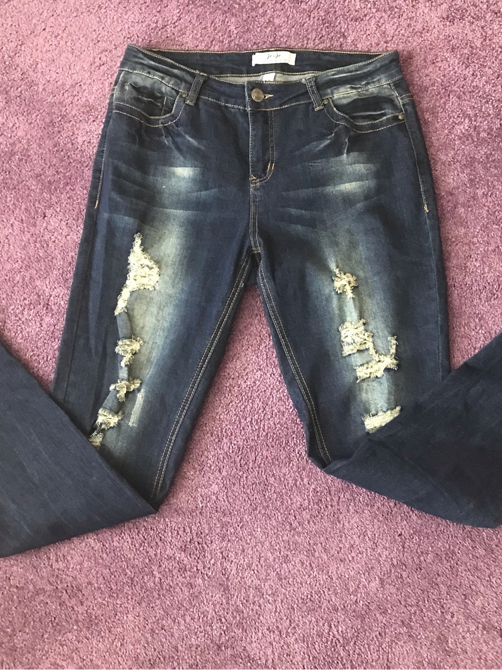 H&M Ripped Dark Wash Women’s Skinny Jeans - Blue